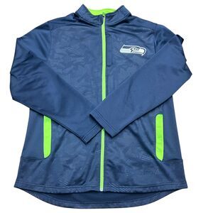 Fanatics NFL Seattle Seahawks Men's Full-Zip Activewear Navy Blue Size Large